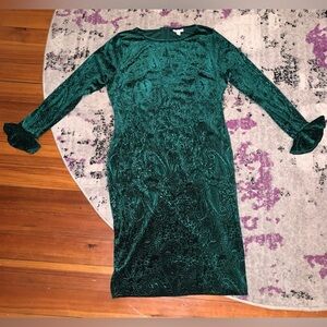 New York Company emerald green textured patterned dress!